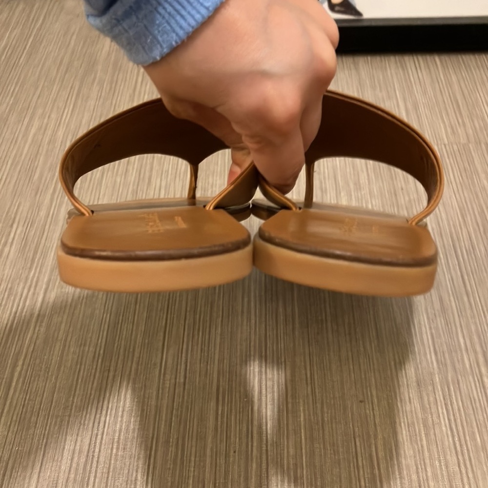 Everlane The Day Post Leather Sandal Tan Brown color Size 6 - Picture 9 of 12